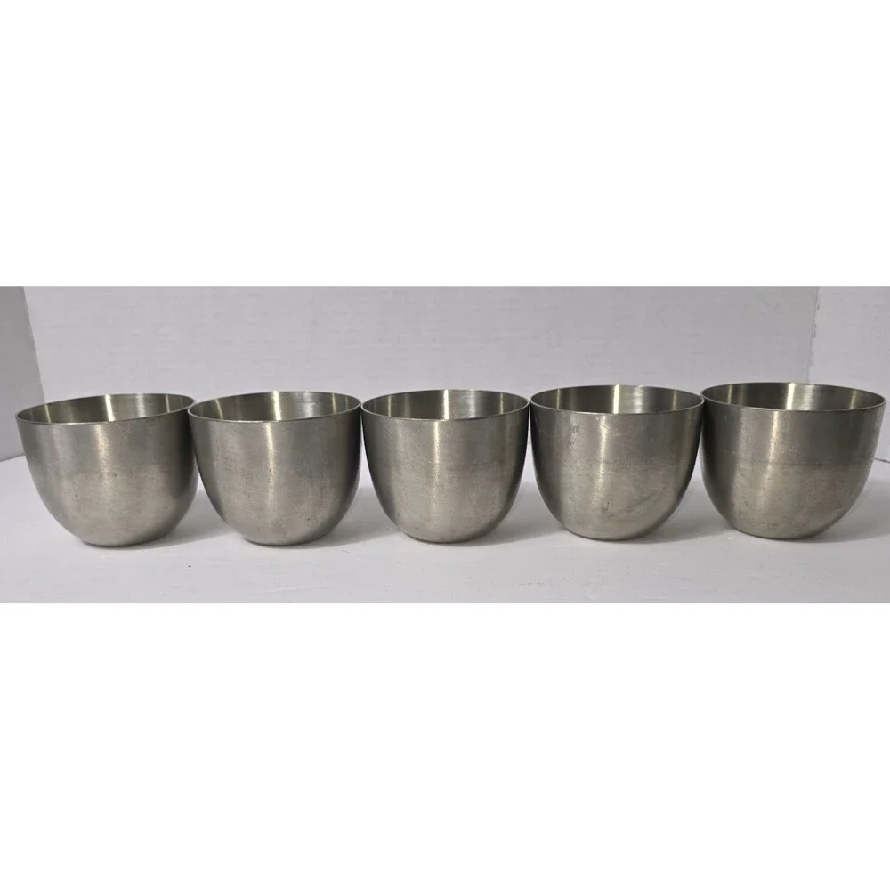 5 Vintage Stieff Pewter Jefferson Cups Authentic Reproduction P50